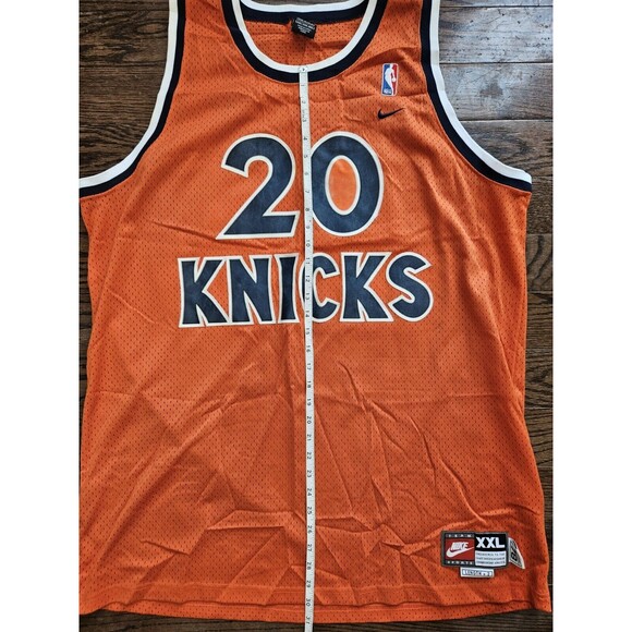 Vintage Allen Houston New York Knicks Orange Mens Sewn Jersey NIKE XXL Length +2 - Picture 9 of 12